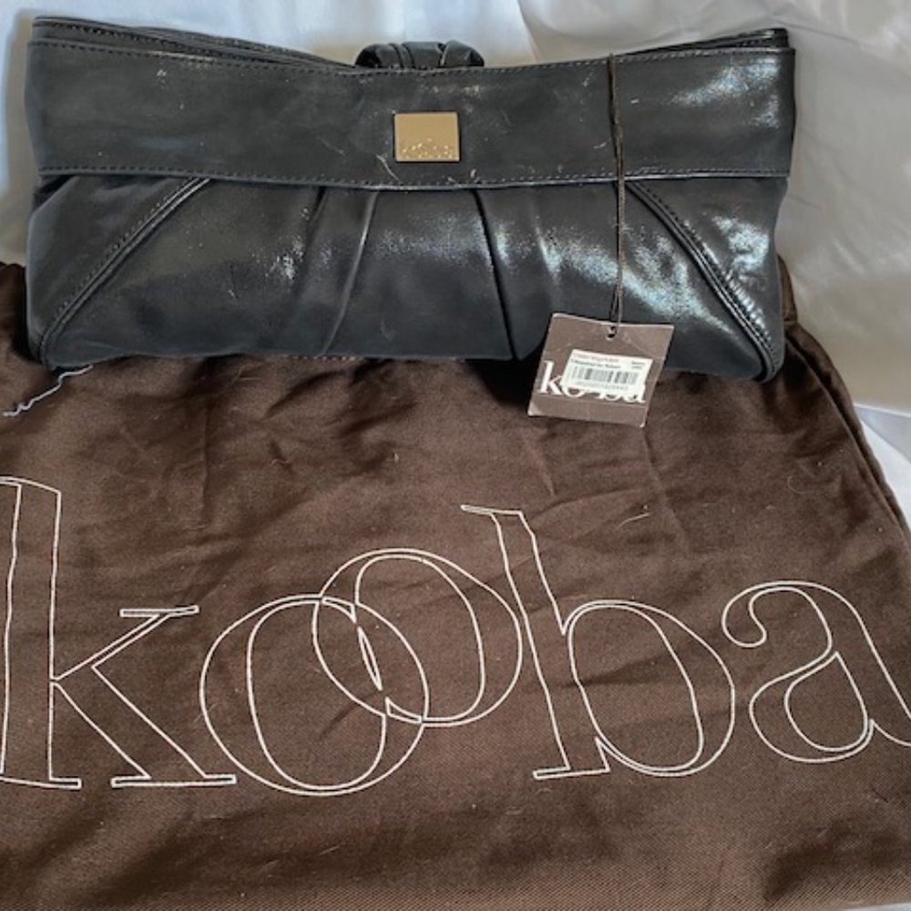 Kooba black soft leather clutch